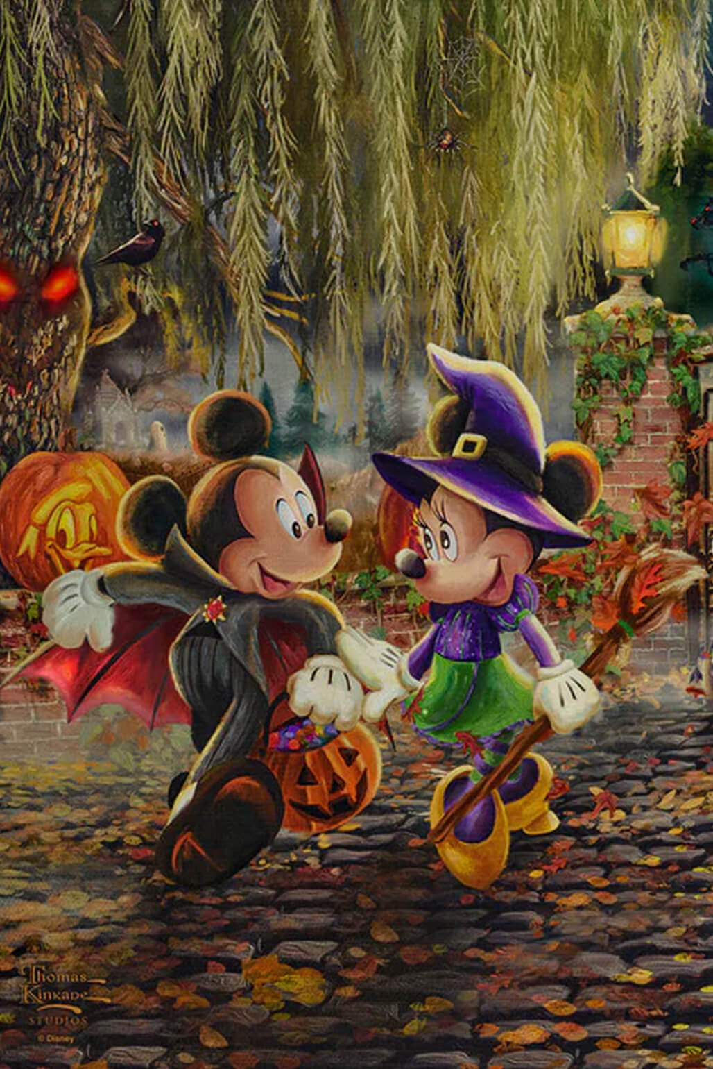 Mickey and Minnie Halloween Fun by Thomas Kinkade Studios Open Edition Artwork