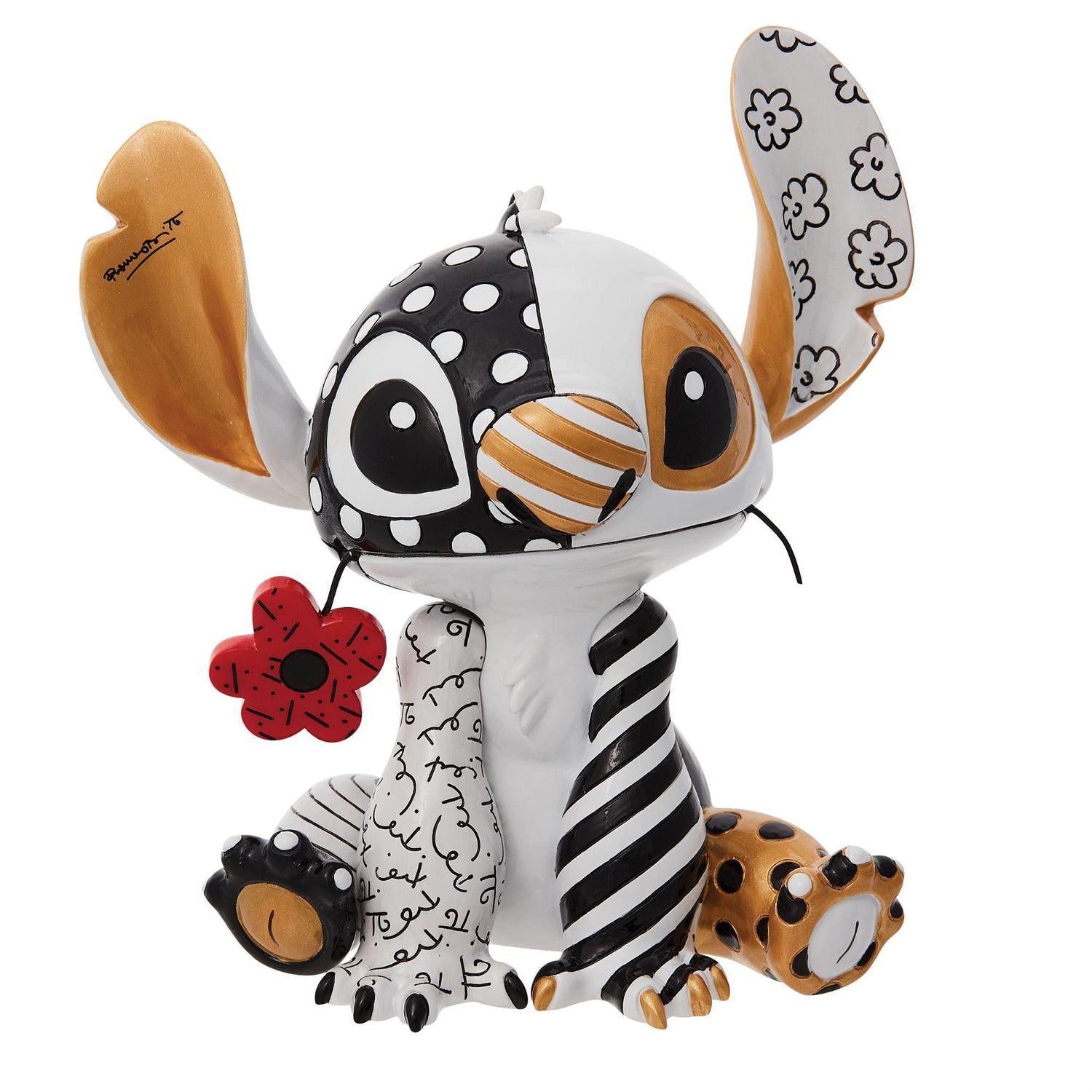 Midas Stitch with a red daisy in his mouth - figurine 