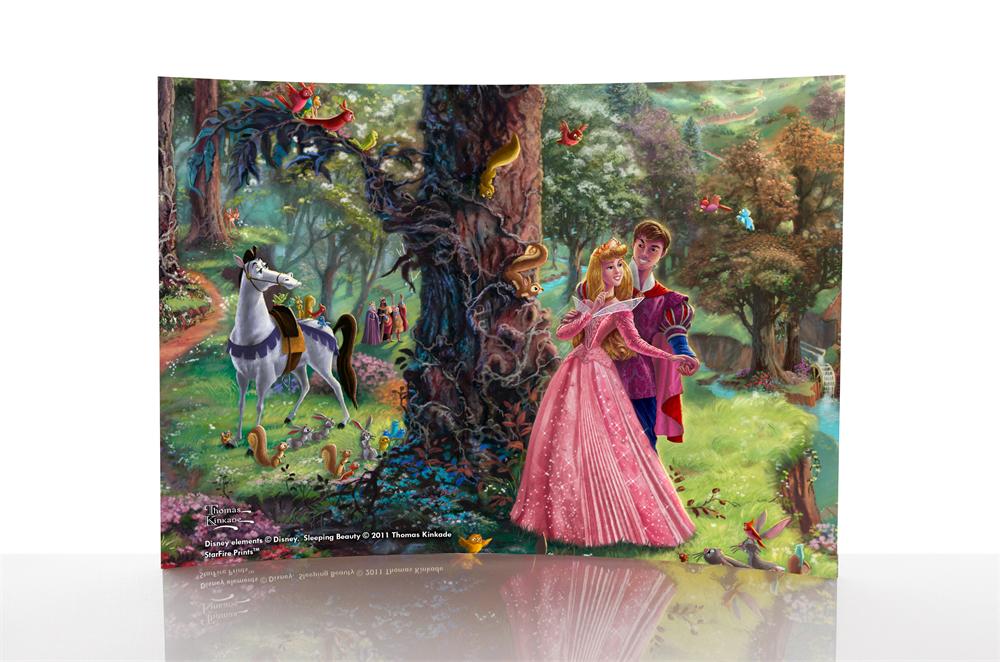 Disney StarFire Glass Prints - Sleeping Beauty displayed