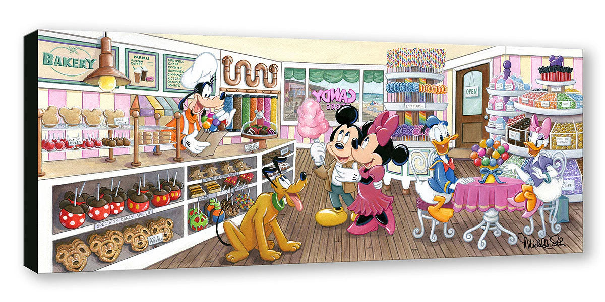 Trip to the Candy Store by Michelle St. Laurent  Mickey, Minnie and friend gather at the local Candy Store.