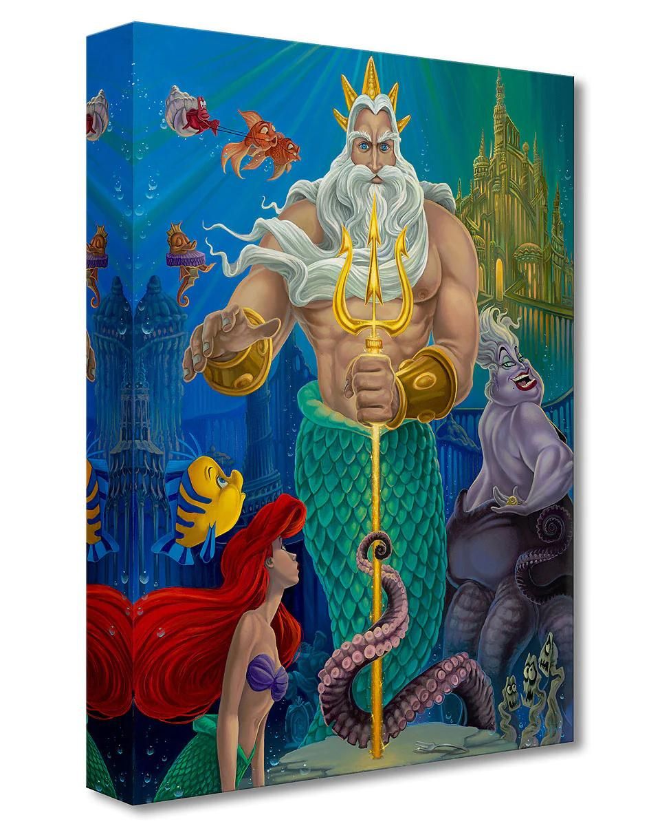 Ariel with her father the Sea King, Triton. Gallery Wrapped Canvas