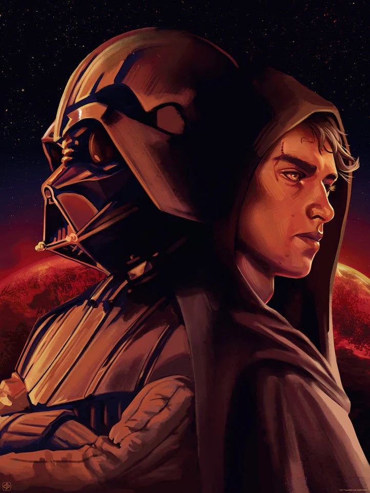 Star Wars: Revenge of the Sith interpretive artwork featuring Darth Vader/Anakin Skywalker.