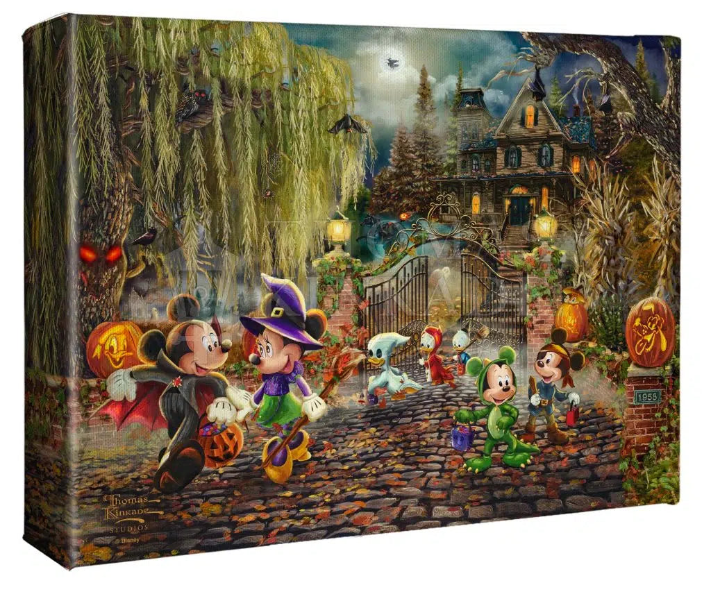 Disney Mickey and Minnie Halloween Fun by Thomas Kinkade Studios 8"x10" Gallery Wrapped Canvas