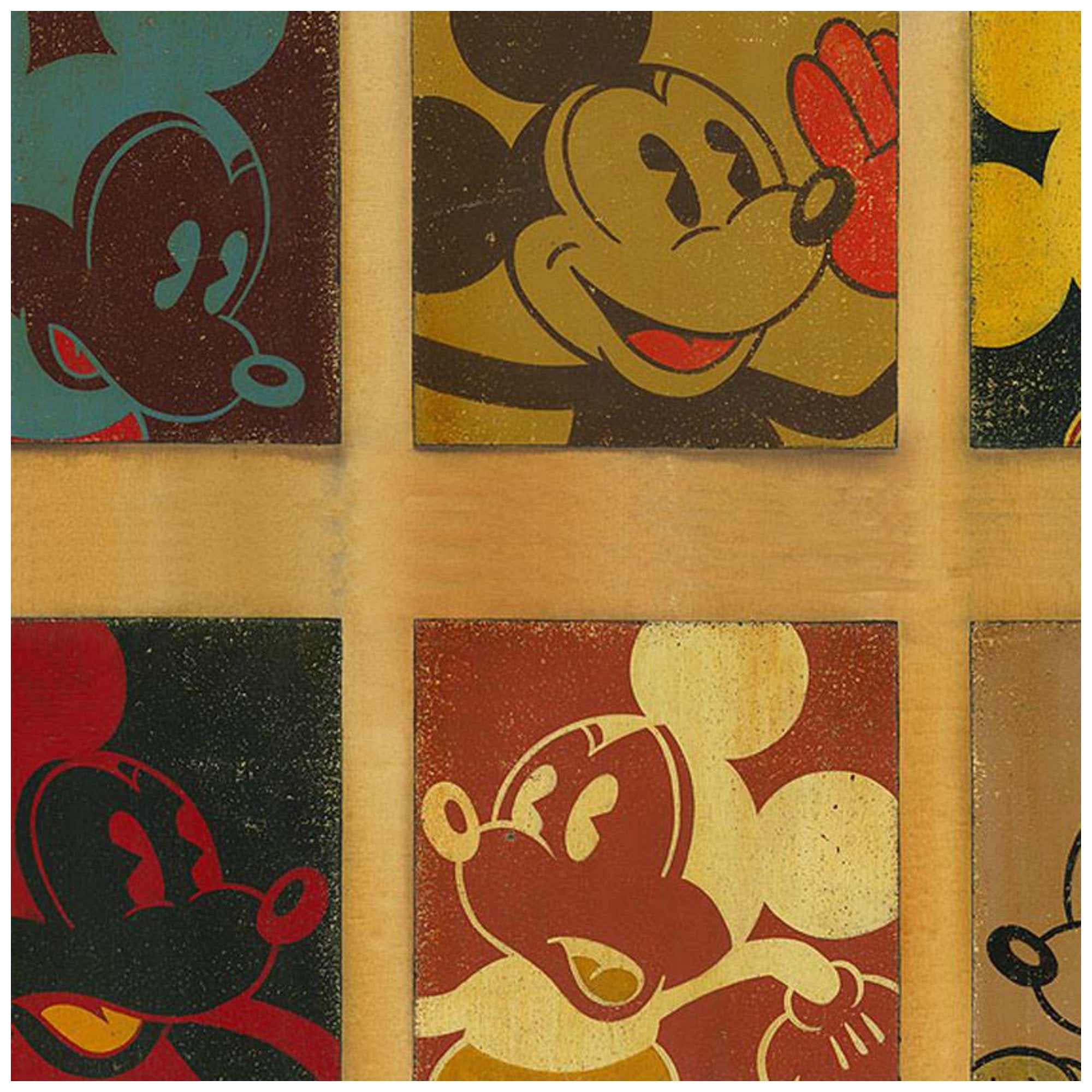 6 Up Mickey by Trevor Carlton  A collage of 6 different faces of Mickey - closeup