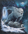 The Wampa stands boasting it's kill of the tauntaun by the ice cave in Hoth.