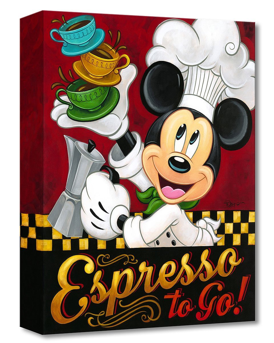 Chef Mickey jugging a stack of coffee cups