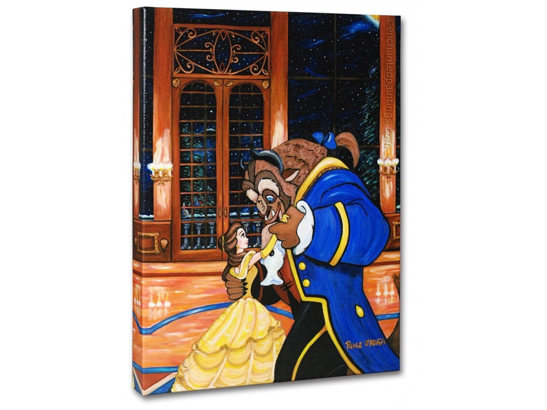 Belle and the Beast dancing in the ballroom at the Beast&