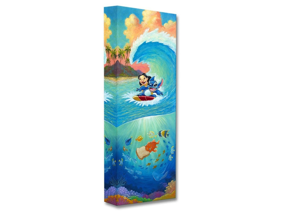 Lilo and Stitch surfing in the Hawaiian&