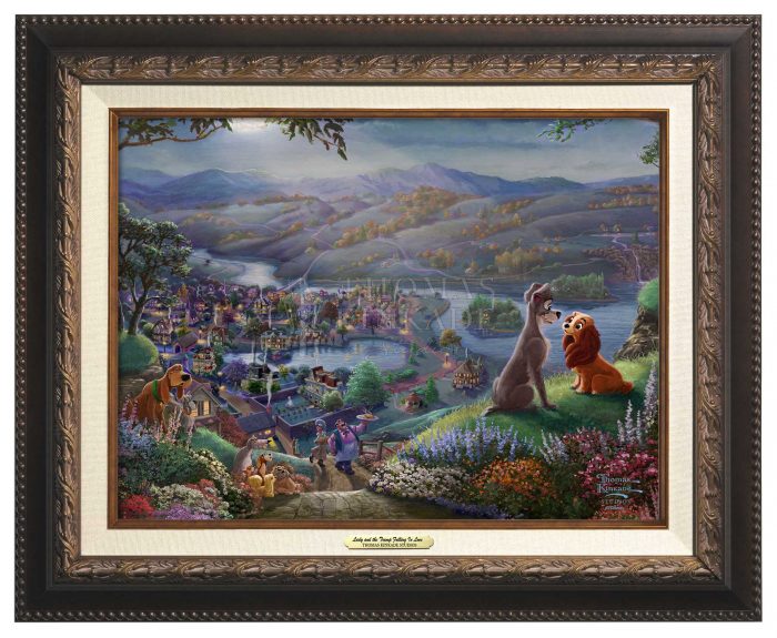 Lady and the Tramp Falling in Love - Age Bronze Frame
