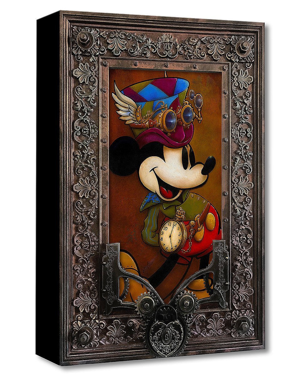 Mickey dressed in vintage attire, and a decorative tophat.