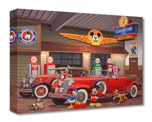 Mickey's Classic Car Club - Disney Treasures On Canvas By Manuel