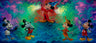 Features - Mickey in his favorite and most famous roles as Steamboat Willie, Robinhood, and the most magical of all, The Sorcerer. All are depicted In these beautiful waves of colors presentation.