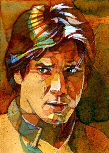 Vintage style portrait of young Han Solo