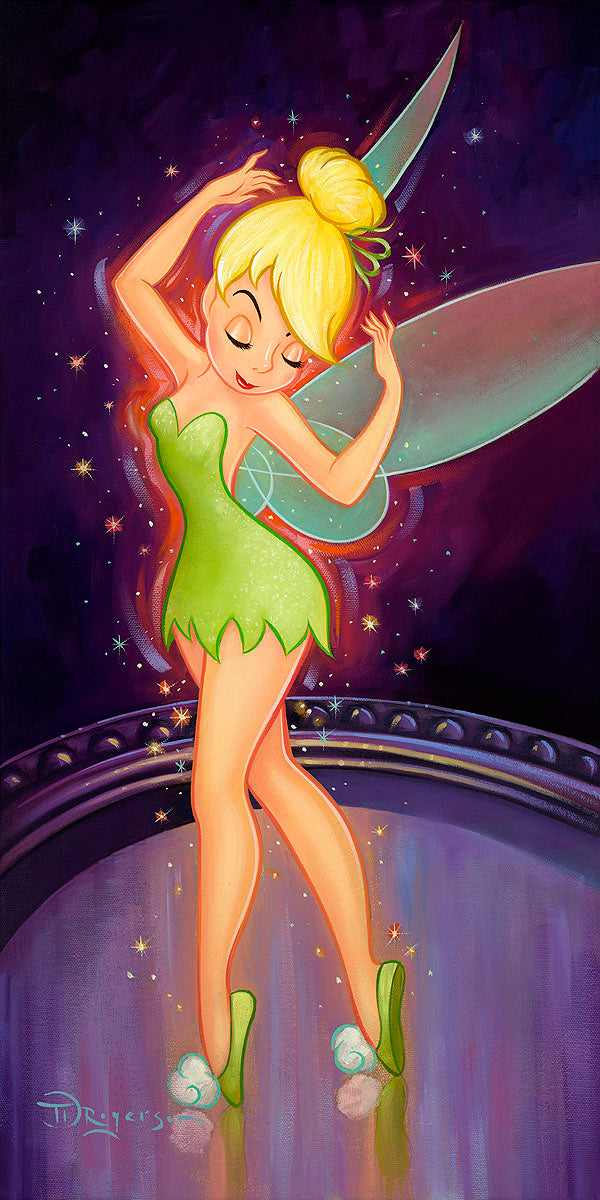 Tinker Bell in a pixie pose.