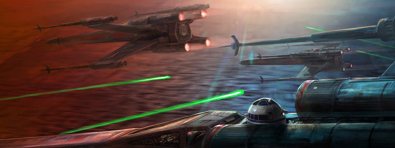 The X-wings fighter squadron on target