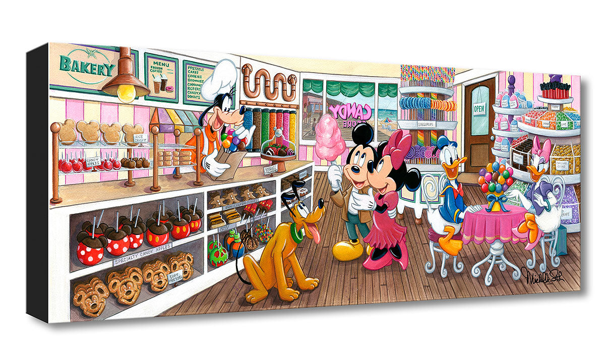 Trip to the Candy Store by Michelle St. Laurent  Mickey, Minnie and friend gather at the local Candy Store.