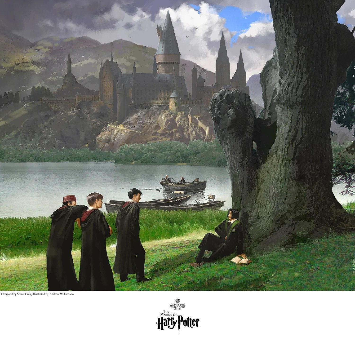 This piece features young Professor Snape being taunted by his classmates, while he sits under a tree. 