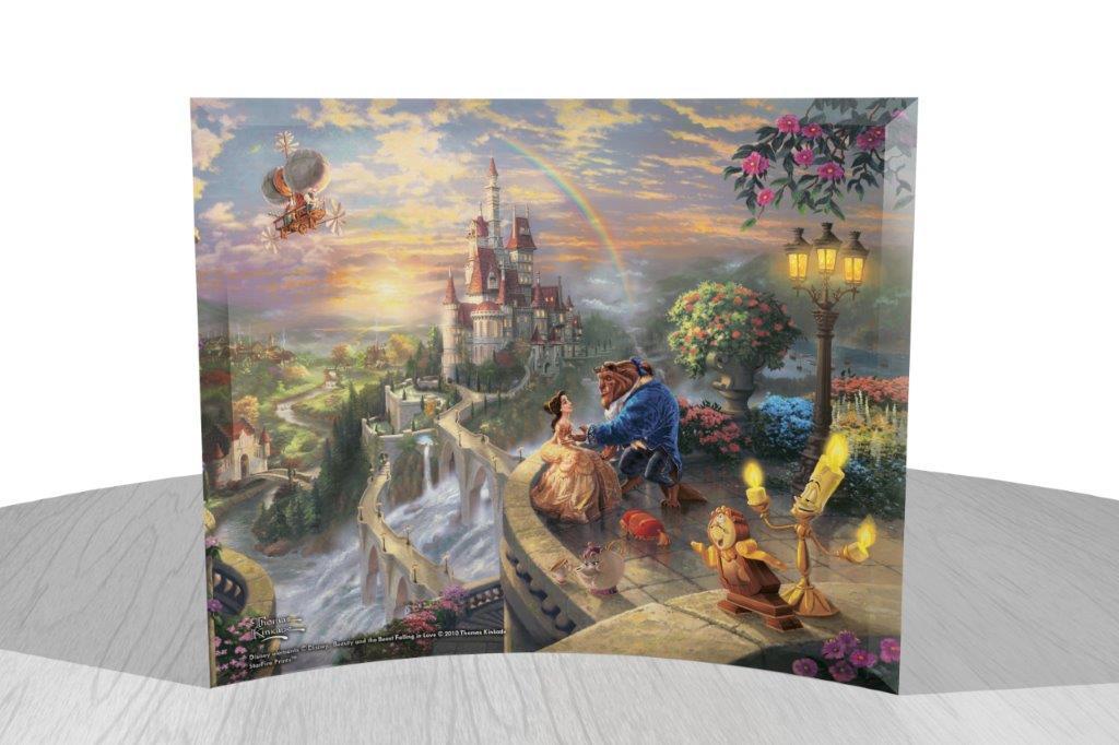 The Beauty and the Beast Falling in Love curved glass print 