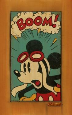 Vintage Style - Pilot Mickey has surprised look in &quot;Boom!&quot; 