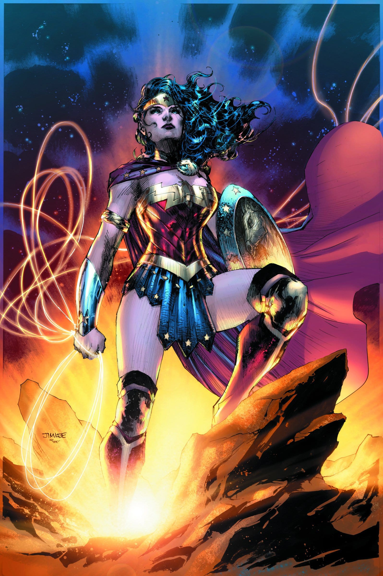 Wonder Woman standing tall.
