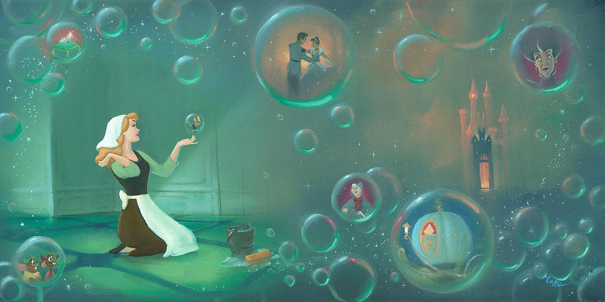 Cinderella is imagining living a fairy tale life, with her beloved Prince.