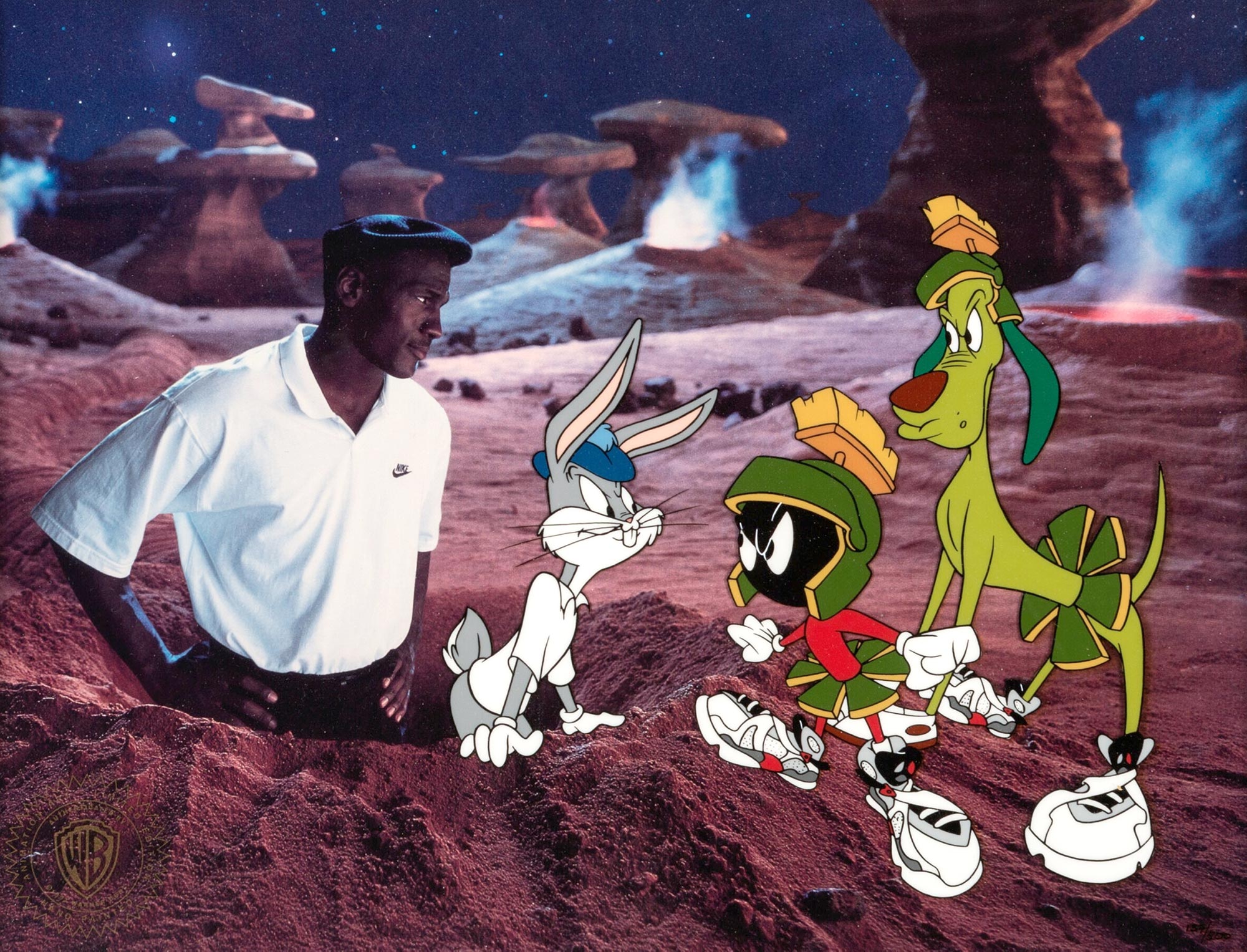 Bugs Bunny and Michael Jordan join forces in the Nike television commercial “Aerospace Jordan."