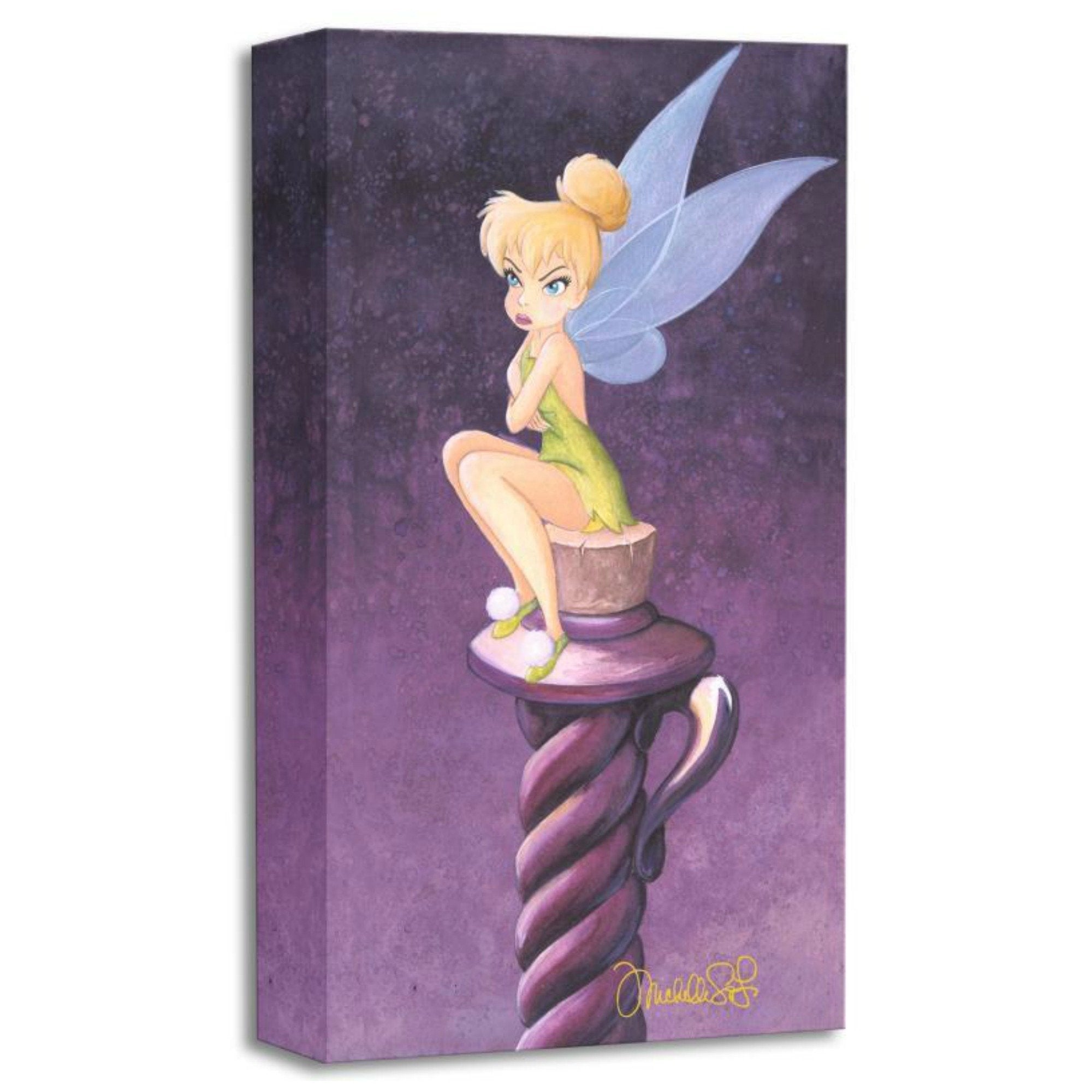 All Bottled Up by Michelle St. Laurent.  Tinker Bell is pouting as she sits on top of a cork bottle.