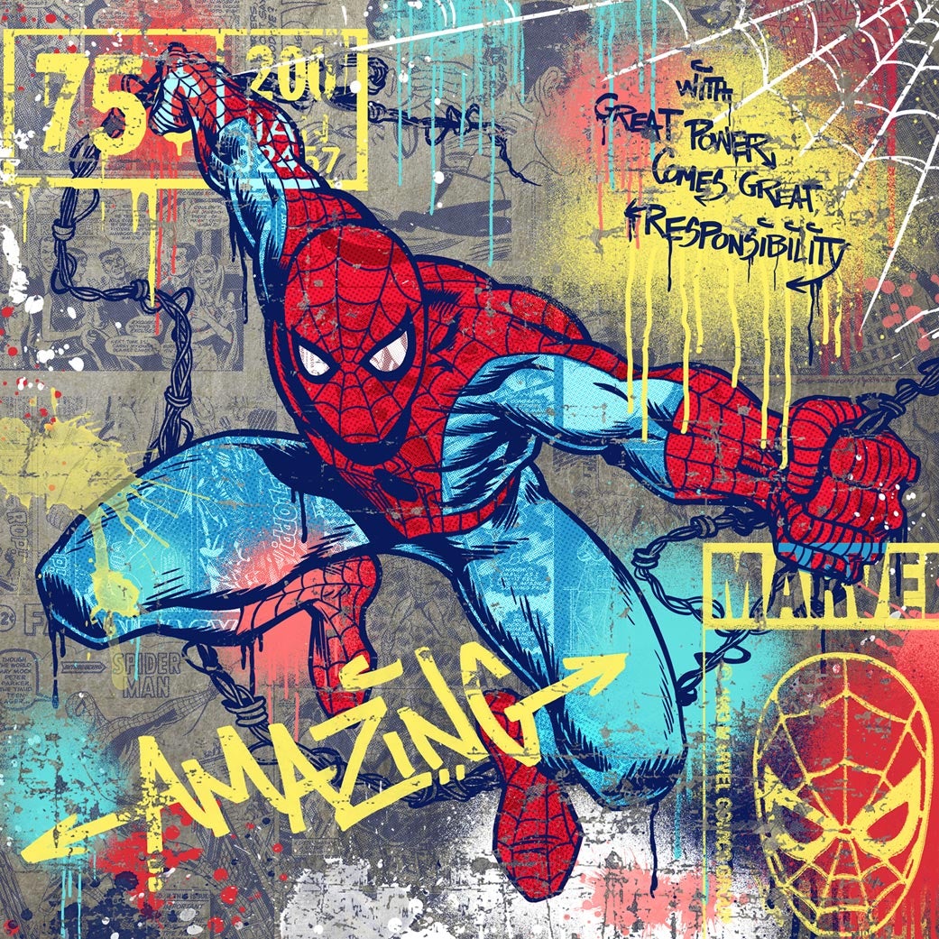 With Great Power Comes Great Responsibility! Spider-Man inspired print.