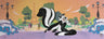 The romantic Pepe Le Pew holding Penelope in his arms.