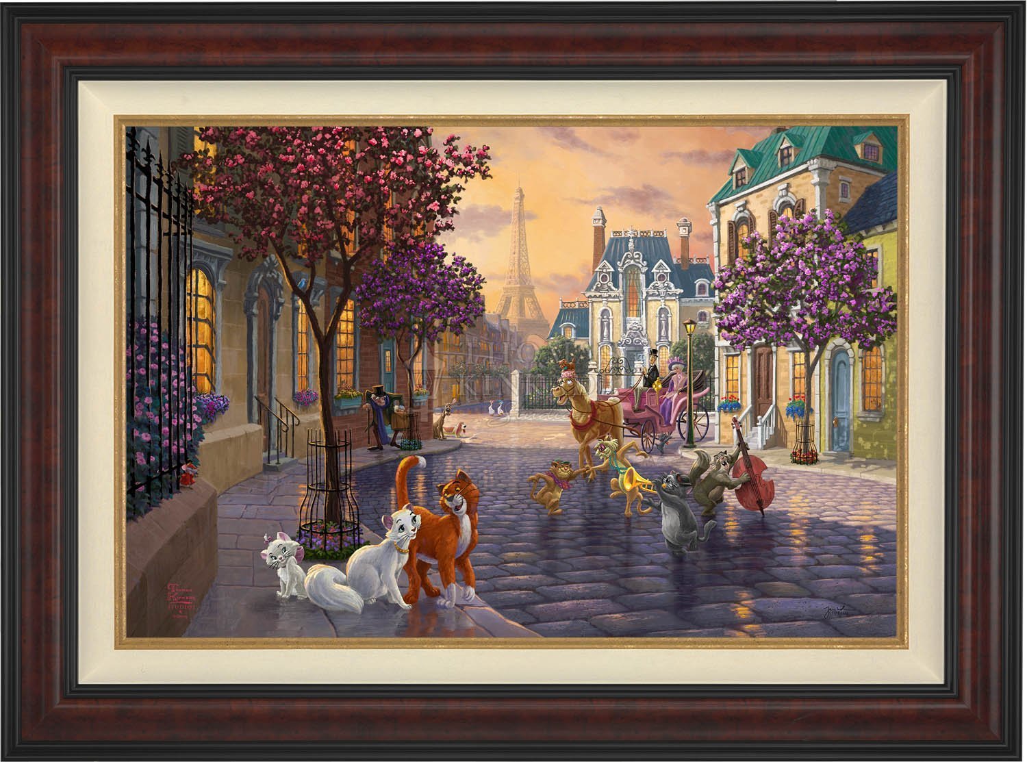 In a Paris neighborhood romance sparks. The older man on the left is Georges, Thomas O’Malley, Duchess and Marie are enjoy an afternoon together - Burl Frame