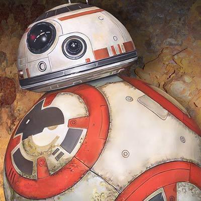 Portrait of astromech droid BB-8 - Closeup