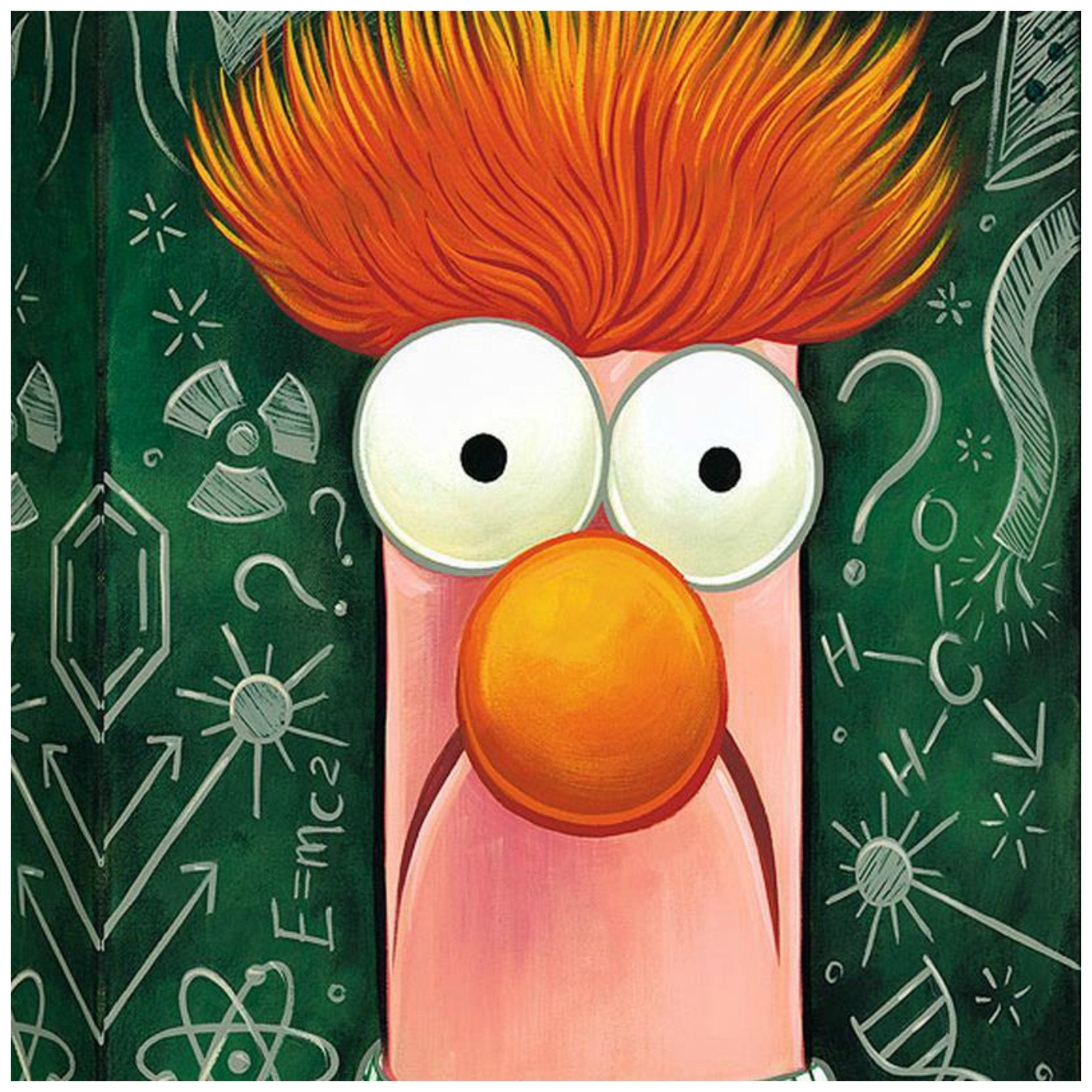 Beaker by Tim Rogerson.  Portrait of Beaker from the Muppet Show- closeup