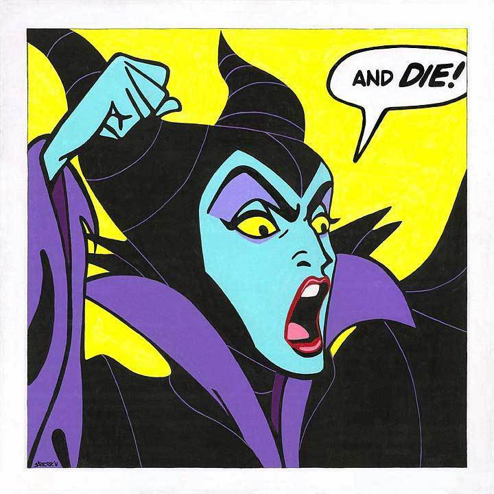 Maleficent shouts out in anger &quot;AND DIE&quot; as she is casting her spell, a birthday wish for Aurora