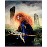 Brave Merida by Jim Salvati.  Merida featured in her glowing reddish colored flowing long hair, and with her cross-bow in hand.