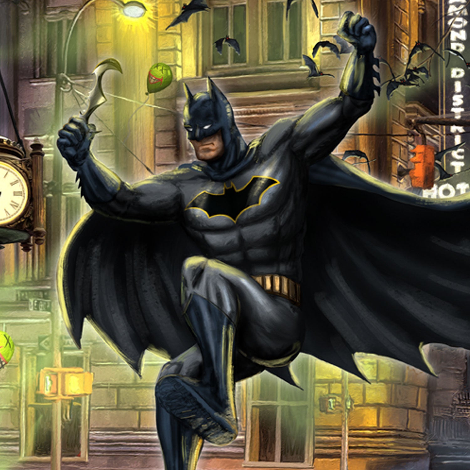 Batman Gotham City - DC Comics Art By Thomas Kinkade Studios – Disney Art  On Main Street