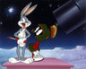 Bugs and Marvin the Martian on the moon.