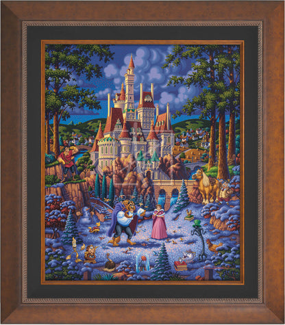 Belle and the Beast begin to fall in love. As she helps him try to feed the birds in the snow - Aurora Copper Frame