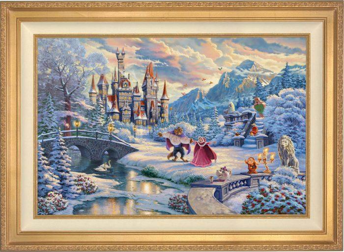  Beauty and the Beast's Winter Enchantment  - Antique Gold Frame