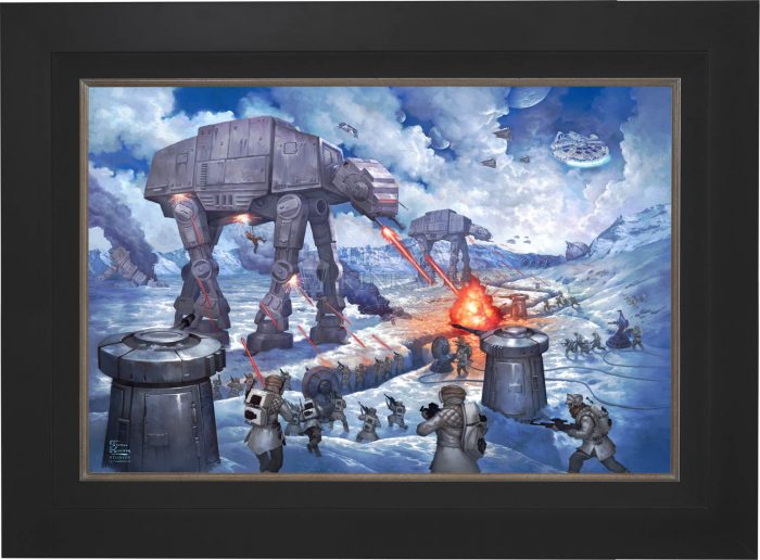 On the ice planet of Hoth™, the Rebel Squadrons battle the Imperial AT-STs™ and massive AT-ATs™- Citibank Frame