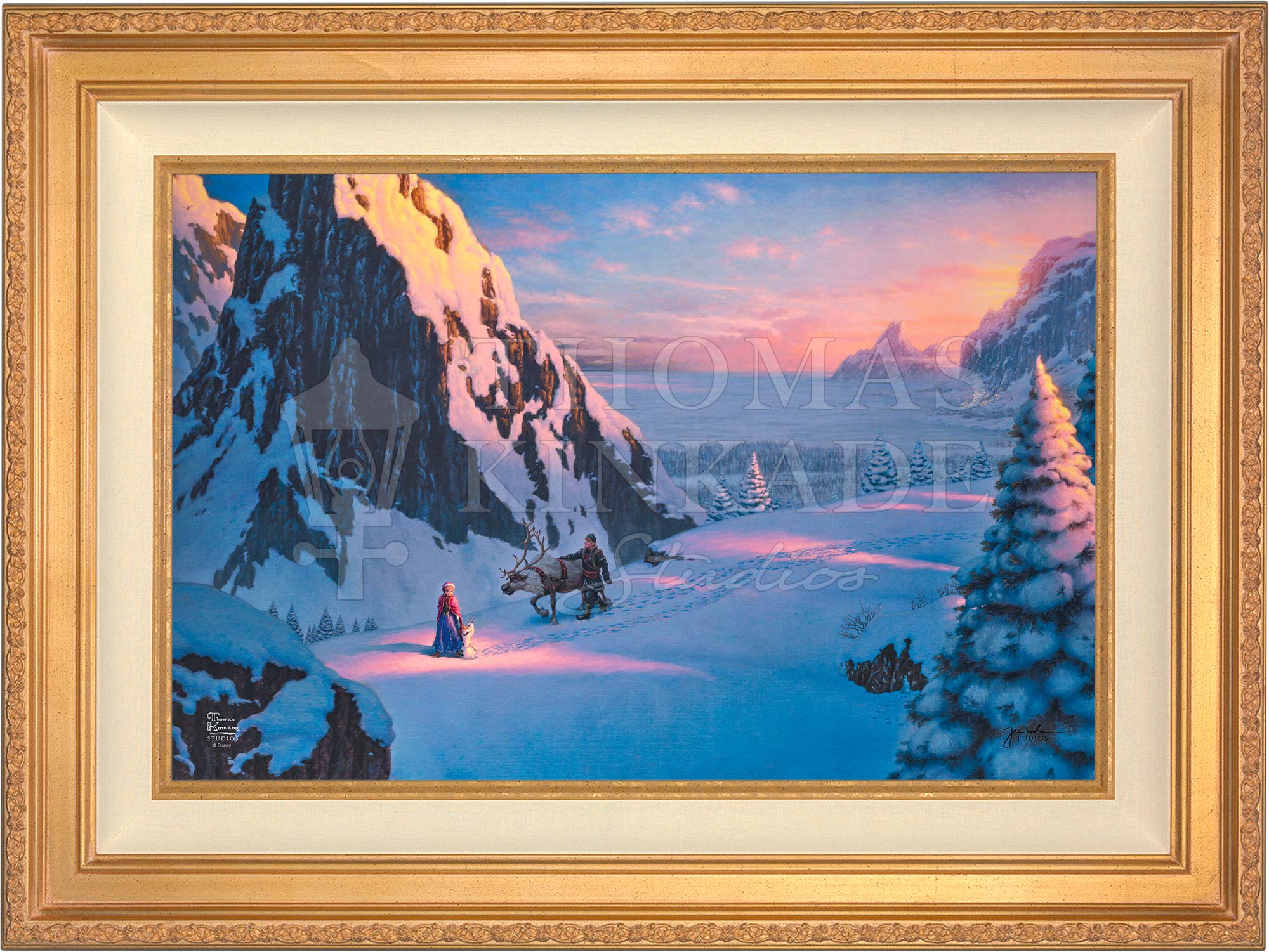 Frozen Castle Watercolor Painting Canvas Prints Princess Elsa Anna
