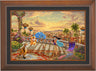 The setting sun casts a romantic glow over the kingdom of Agrabah as Aladdin twirls Jasmine around the palace balcony - Aurora Copper Frame.