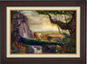 Simba and Nala, as a young adult, finding love, and in the distance presenting his son back on Pride Rock - Burl Frame.