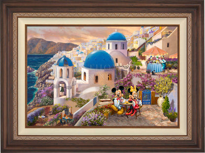 Mickey and Minnie in Greece - Dark Walnut d Frame