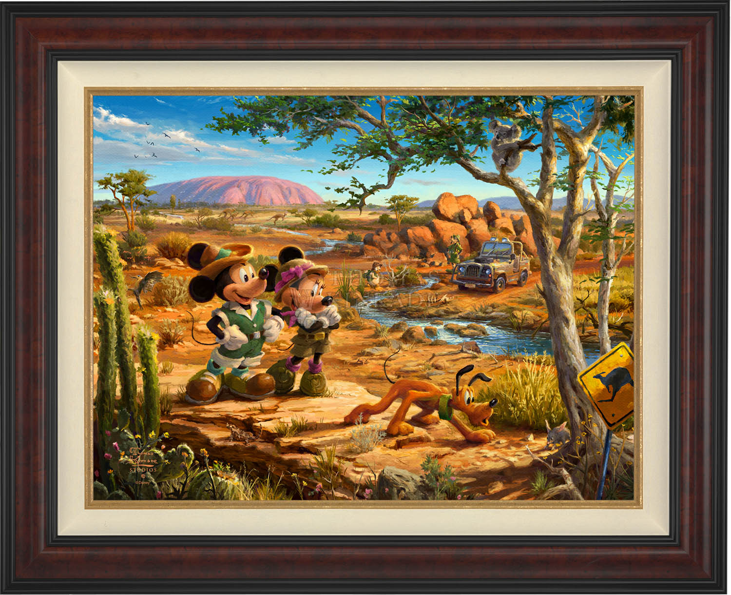 Mickey, Minnie, Pluto Donald, and Goofy explore the land down under - Australia. - Burl Frame