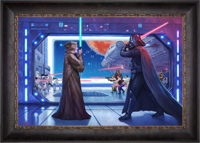 The Lightsaber™ battle between Obi-Wan Kenobi and Darth Vader - Cabernet Frame.