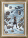 Rey uses the Force to lift the boulders - Frame- Brushed Gold