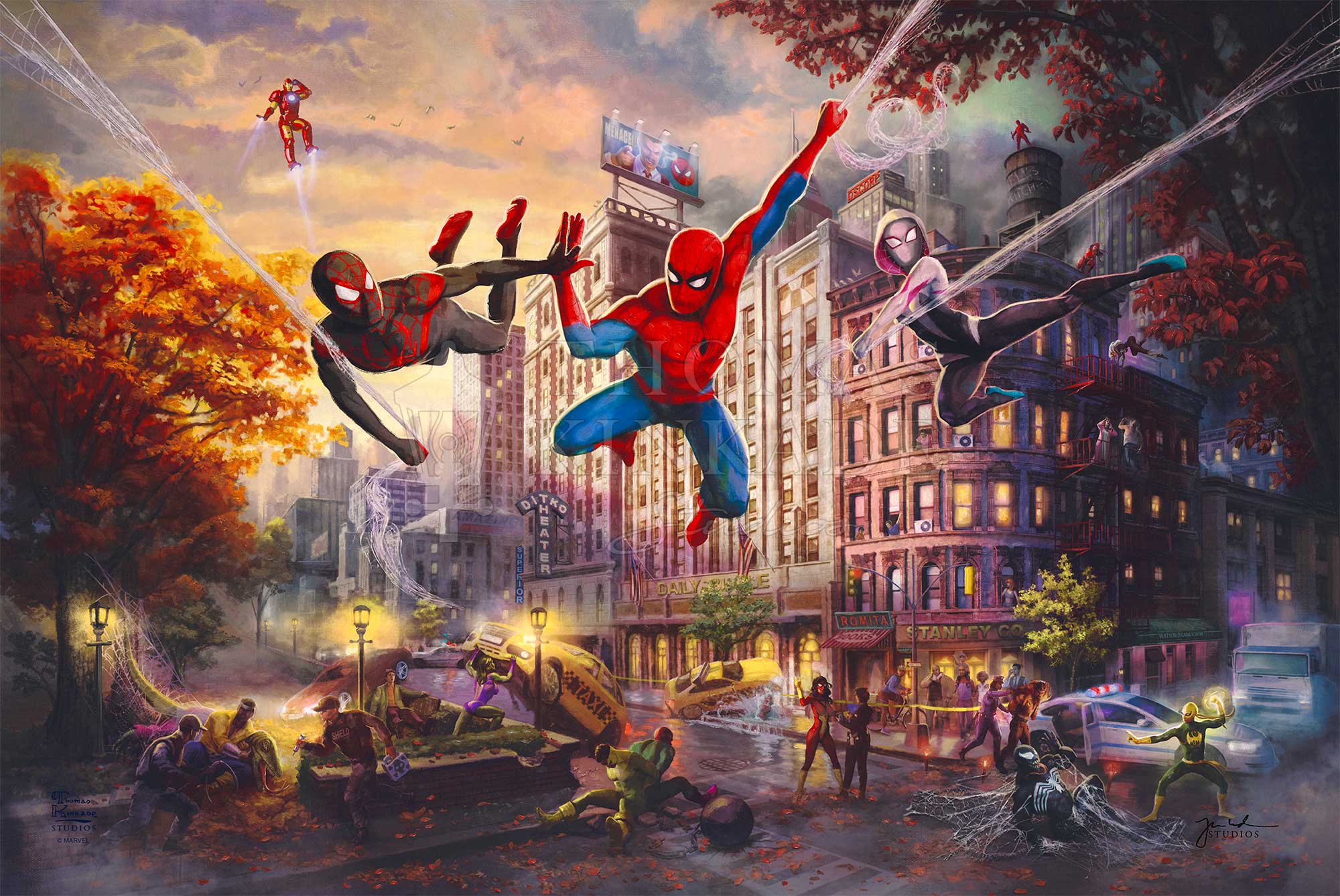 The street of New York are filled with supervillains at every corner, casing chaos and turmoil, as Spider-Man and a little help from his friends try to balance the playing field. Unframed