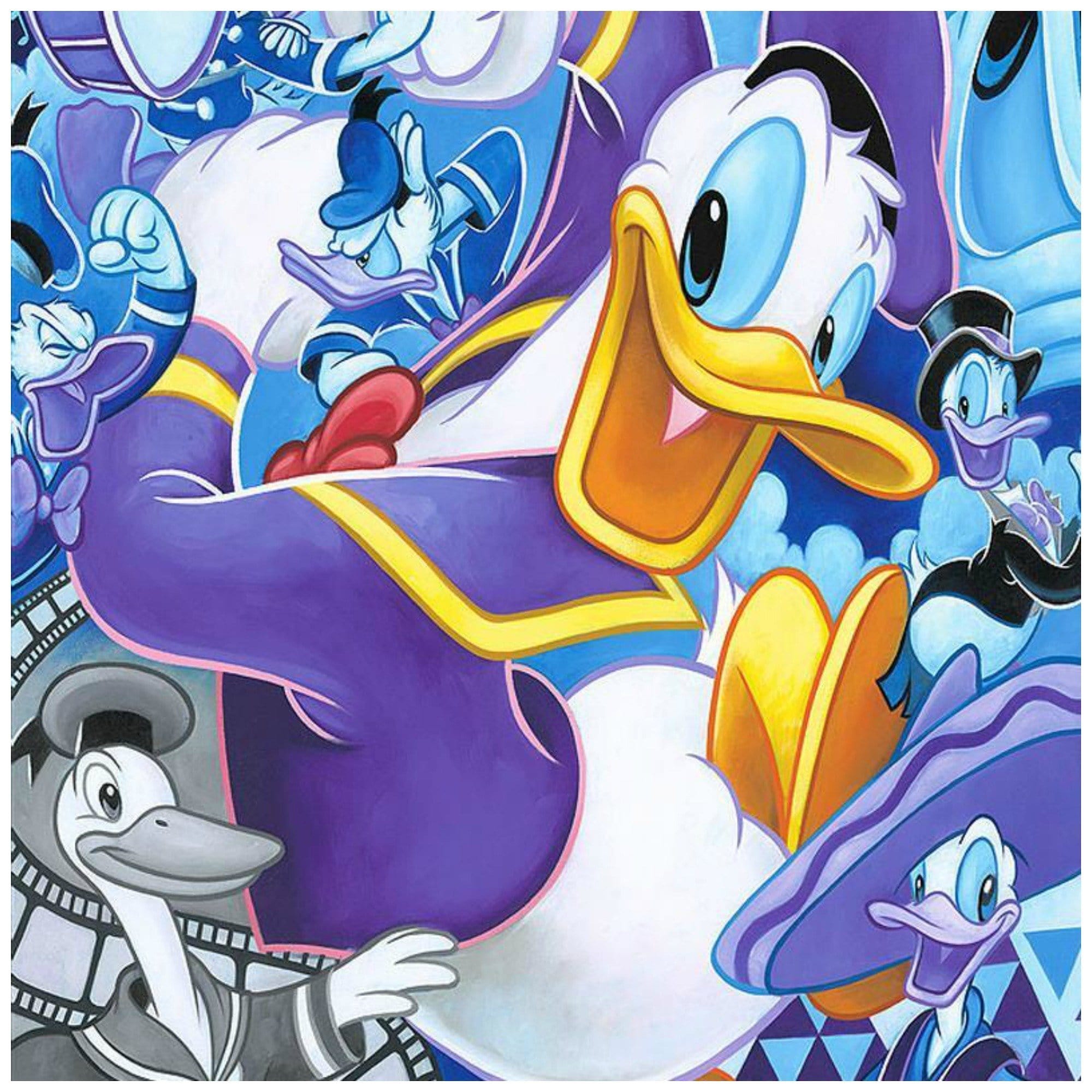 Celebrate the Duck by Tim Rogerson  The many faces of Donald Duck throughiut the years - closeup