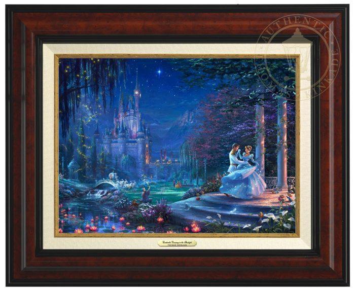 Cinderella Dancing in the Starlight by Thomas Kinkade Studios.  Cinderella's dreams have come true under the starlight Cinderella is dancing with her prince - Burl Frame