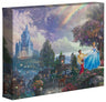 Cinderella and her prince cross the stone bridge over the lover's reflecting pool.  Gallery Wrap Canvas 8" x 10"